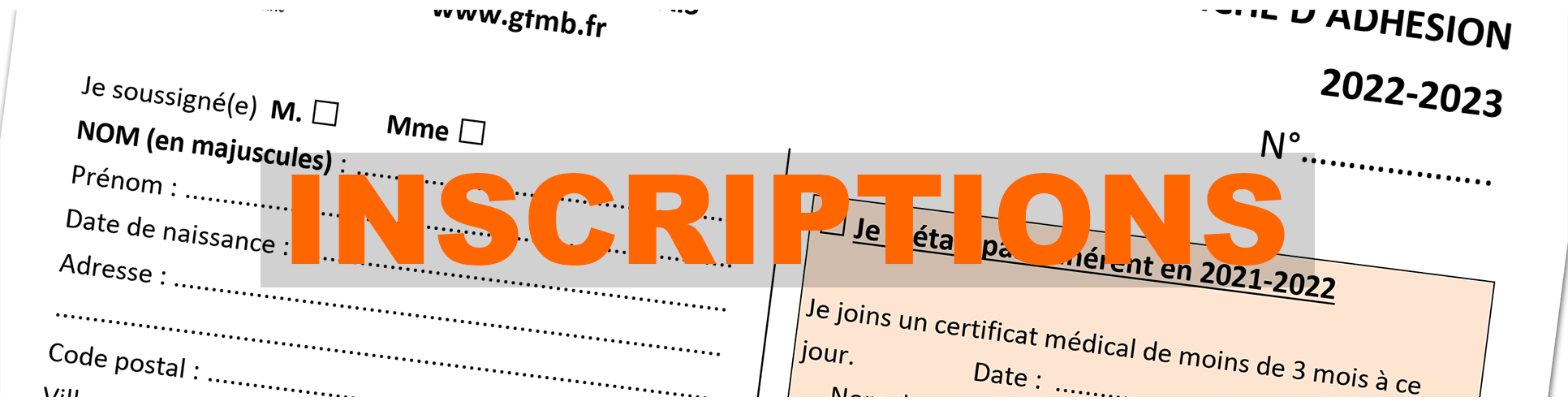 Inscriptions pour la saison 2023 / 2024